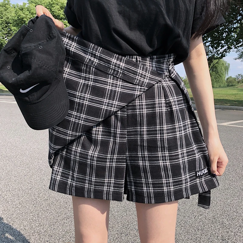 Новинка весна осень Женская винтажная Harajuku Классическая клетчатая мини юбка Милая юбка с высокой талией yy39