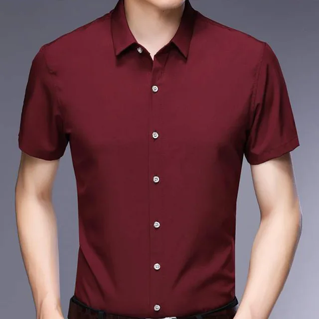 wine red dress shirt