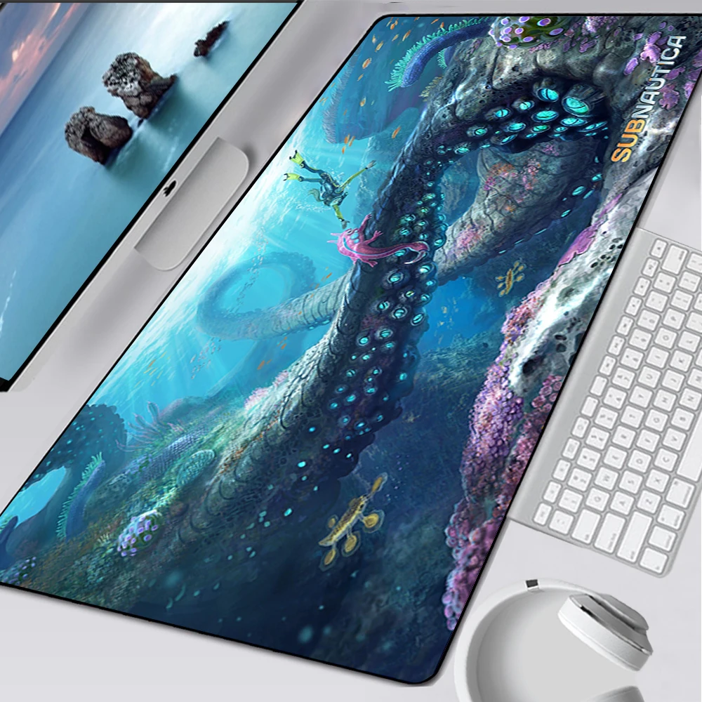 Subnautica-大型ゲーミングマウスパッド,デスクトップ,PC
