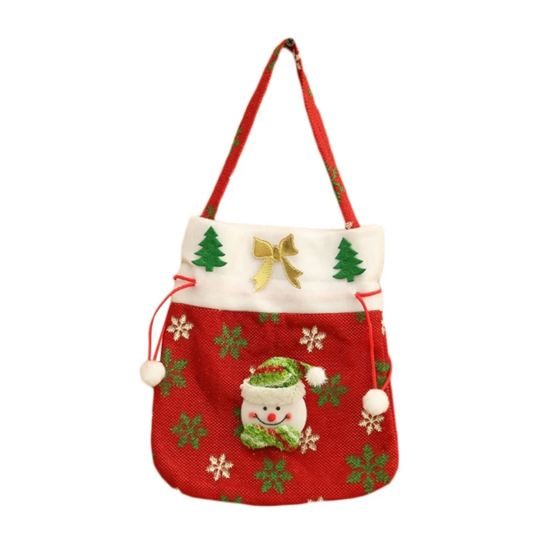 New Creative Cute Christmas Gift Bag Cute Applique Tote Bag Candy Bag Christmas Cloth Red Tote Bag Gift Bag#j - Цвет: B