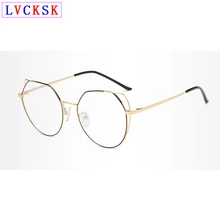 Новое поступление модные милые большой кошачий глаз прозрачное стекло es женские металлические близорукость очки для чтения оправа прозрачные стеклянные очки N5