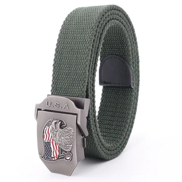 Cinturones de lona transpirables para hombre y mujer, cinturón deslizante con hebilla estilo militar, para exteriores, Color negro| Cinturones de hombre| - AliExpress