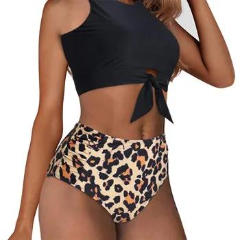 

Women Summer Bikini Set High Waist Bathing Suit Swimwear Padded Push UP Swimwear Leopard Print Newest Female Swimsuit #5.8