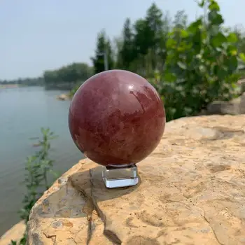 

100% natural red strawberry quartz Crystal gemstone sphere Metaphysical chakra healing crystal for lover