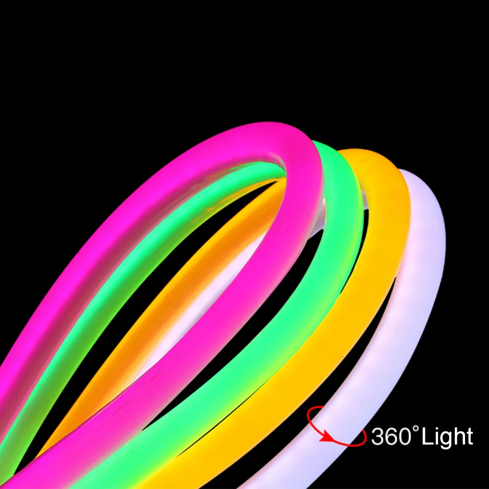 Круглый светодиодный светильник 220 В SMD 2835 RGB неоновый гибкая трубка 120 IP68