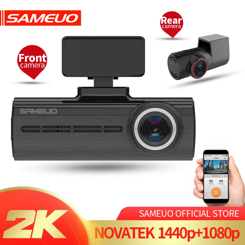 Sameuo U750 видеорегистратор автомобильная видеокамера full hd 1440P 1080P фронтальная Wi Fi dvr