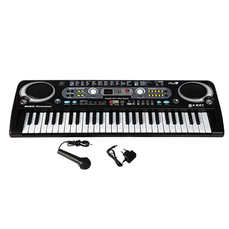  54 Keys Digital Electronic Keyboard & Microphone Electric Led Adult Size Eu Plus
