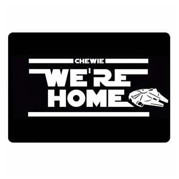 

Funny Star Wars Chewie We're Home Door Mat for Hallway Kitchen Rubber Welcome Doormat Non Slip Floor Entrance Carpet Rug Decor