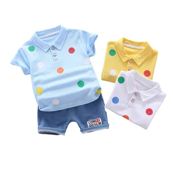 

New Summer Children Casual Clothes Baby Boy Girlspolka Dot T Shirt Shorts 2Pcs/sets Kids Infant Outfit Toddler Fashion Tracksuit