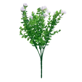 

Promotion! 10 Pieces of Artificial Flowers, White Fake Flowers,Artificial Green Shrubs, for Wedding Decoration in Home Garden