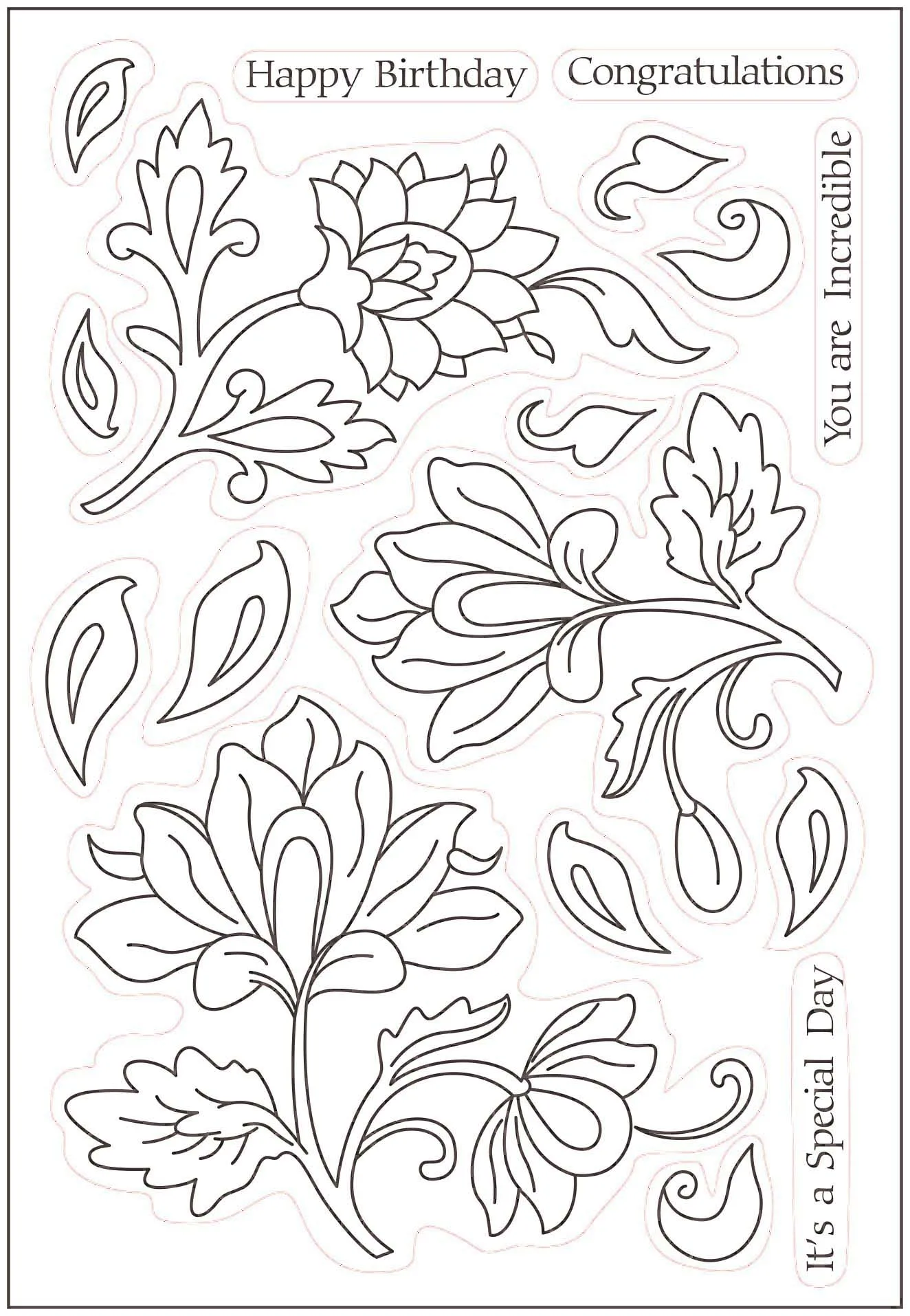 

Flowers vine and bud Transparent Clear Stamps / Silicone stamp for DIY scrapbooks photo album/Card Making
