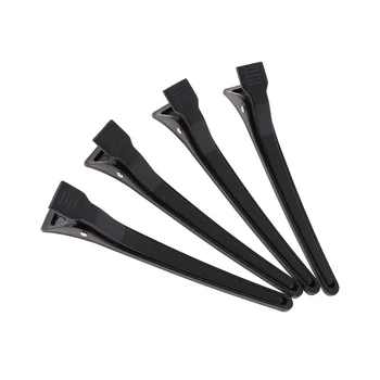 

12pcs Plastic Dull Polish Duckbilled Hairdressing Tight Clips (Black)