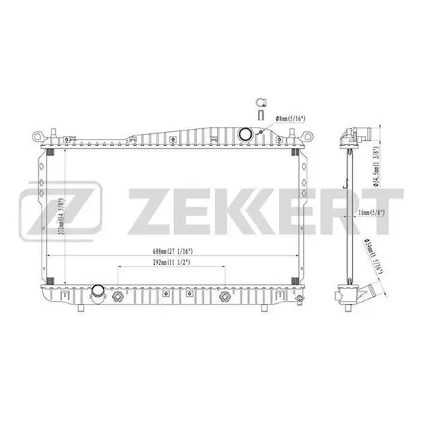 Радиатор охл. дв. Chevrolet Epica(V250) 05 ZEKKERT mk-1238