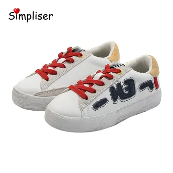 

Letters Autumn Children Shoes Retro Casual Boys Girls Sneakers Lace-up Child School Skate Shoes Breathable Rubber Sport Shoes