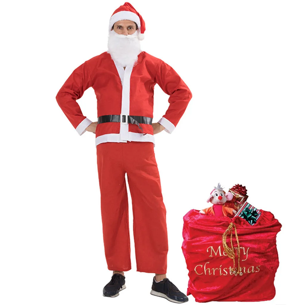 Unisex-Adults Merry Christmas Santa Sack Costume Velour Santa Bag t3