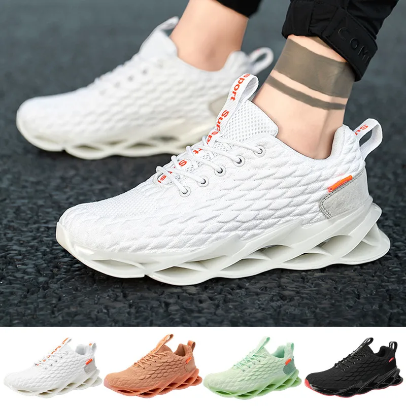 

Men Gym Sneakers Running Shoes Breathable Anti-Slip Lace-up Trendy Outdoor Leisure Footwear Size 39-46