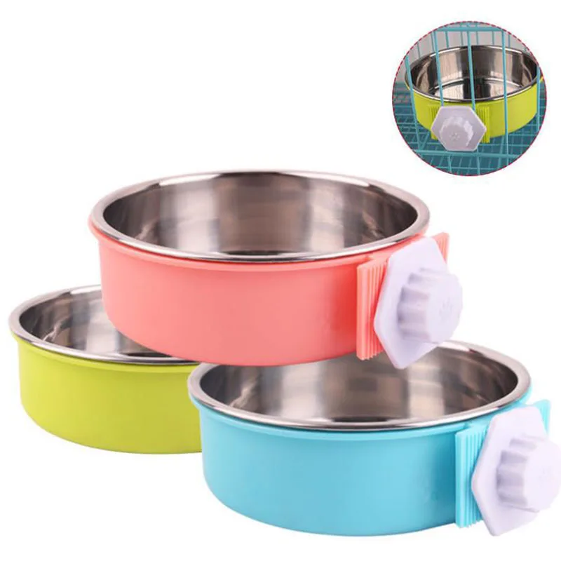 Pet Feeding Stainless Bowl Steel Bowl Hanging Travel Bowl For Dog Portable Bowl For Pet Cat Food Water Feeding Pet Product