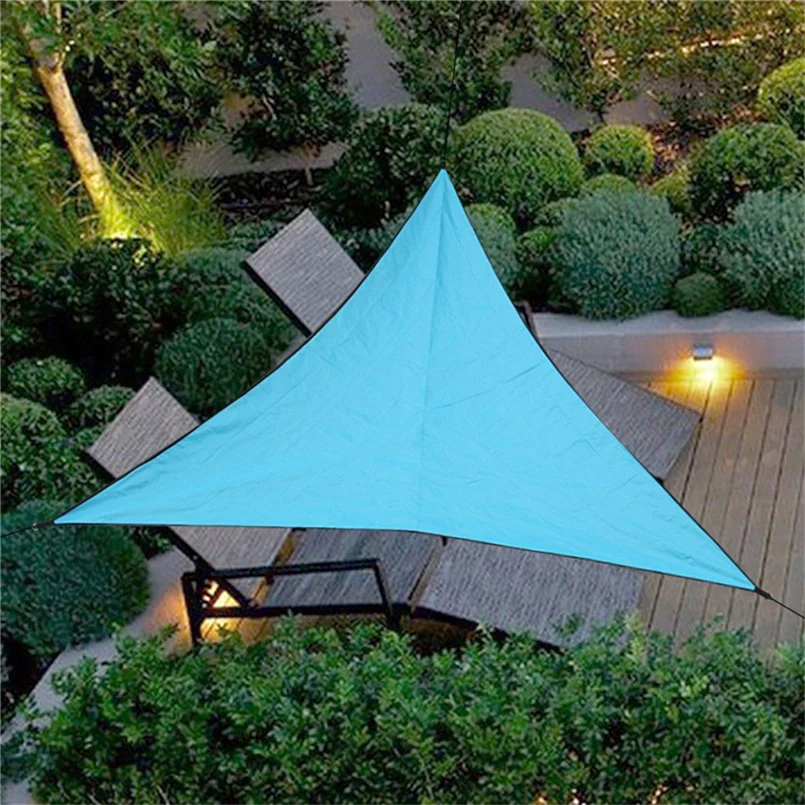 Outdoor waterproof sunscreen triangle canopy 3×3×3 M terrace garden beige sand triangle sunshade UV shade cloth 20N1 (4)