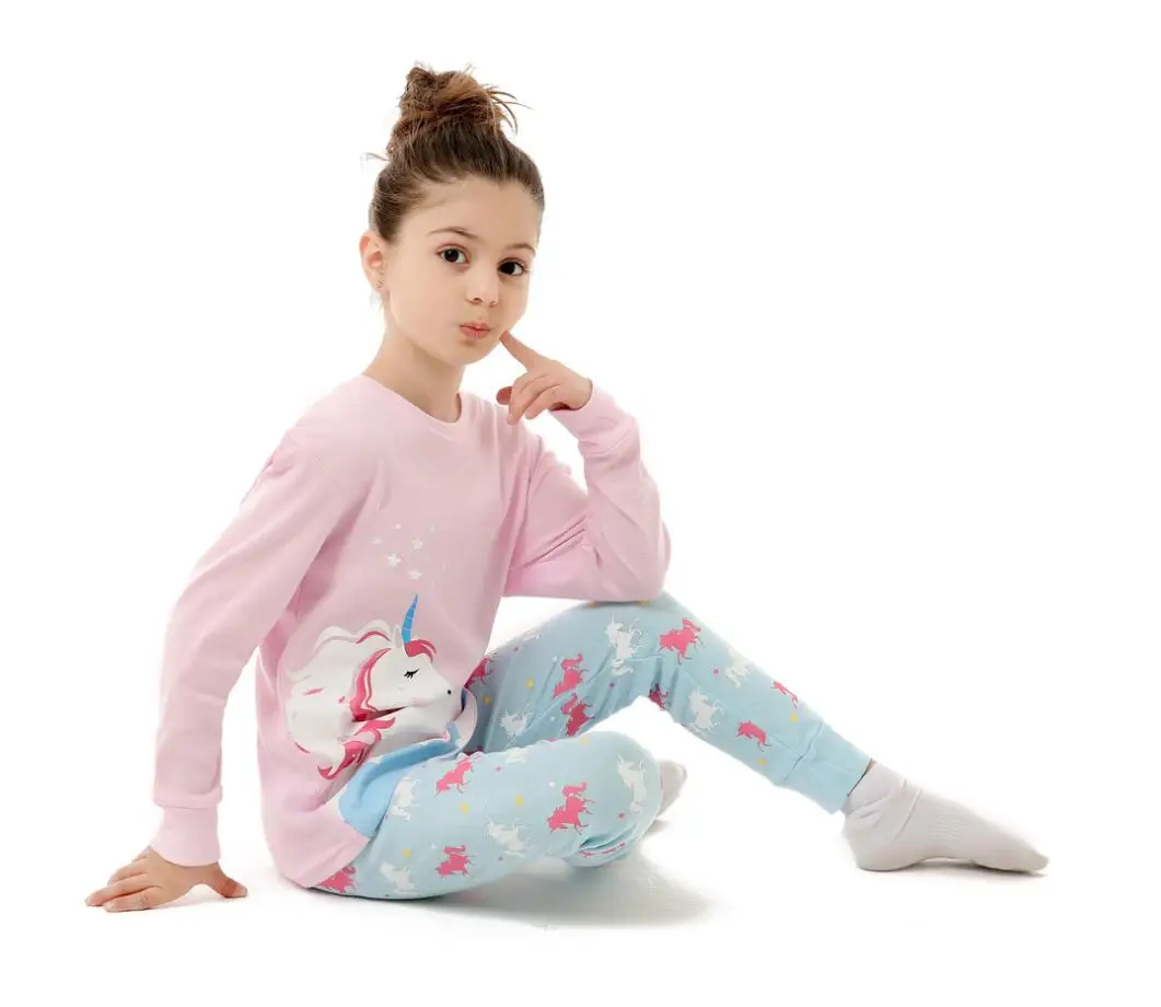 pajamas for kid girl Autumn Children's Clothing Sets Sleepwear Clothes Kids Unicorn Collection Pajamas Set Baby Boys Girls Pijamas Cartoon Home Wear classic children's nightgown