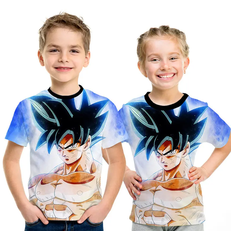 Футболка с Драконий жемчуг одежда для родителей и детей с 3d принтом Z Goku детская повседневная одежда в уличном стиле с принтом из мультфильмов для мальчиков и девочек, забавный летний топ
