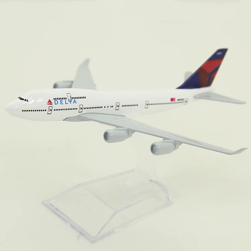 1:400 масштаб 16 см авиационный Американский DELTA Airways сплав металлическая модель самолета Boeing 747 B747-400 авиалиний самолет подарок