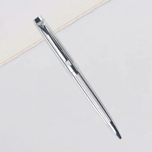 silver Shichen A076 хороший дизайн гравированная тяжелая металлическая шариковая ручка 0,7 мм и 1,0 мм nib. Подарочная ручка для школы и офиса - Цвет: silver