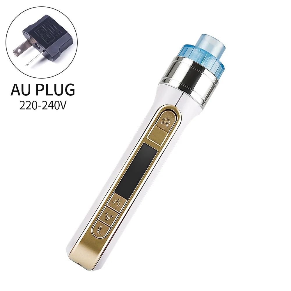 Gold AU plug 3D умный пистолет для инъекций воды мезотерапия ручной мезо инжектор ручка для омоложения кожи удаление морщин и мешочек инструменты для ухода за кожей - Цвет: Gold AU plug