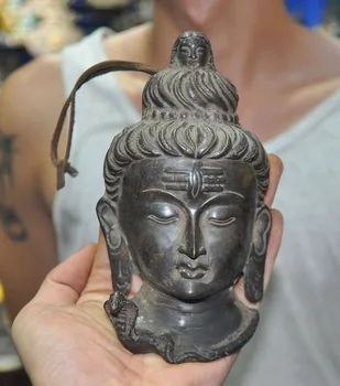 

wedding decoration Old Tibet Buddhism bronze Tara Kwan-Yin Guanyin face Buddha statue Wall hanging