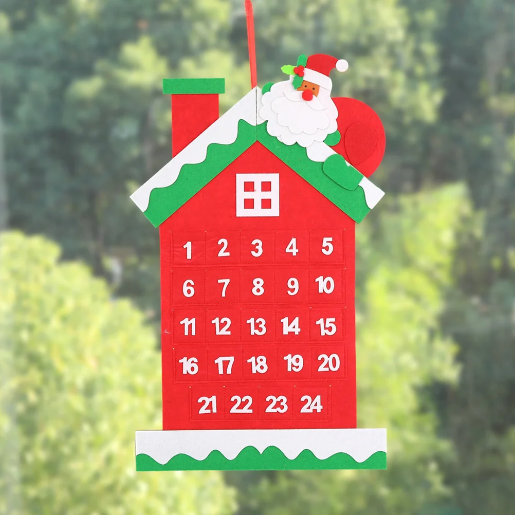1pc Hanging Hanging Christmas Advent Calendar Felt Advent Calendar Christmas Decorations For Home Decor Xmas Ornaments Calender