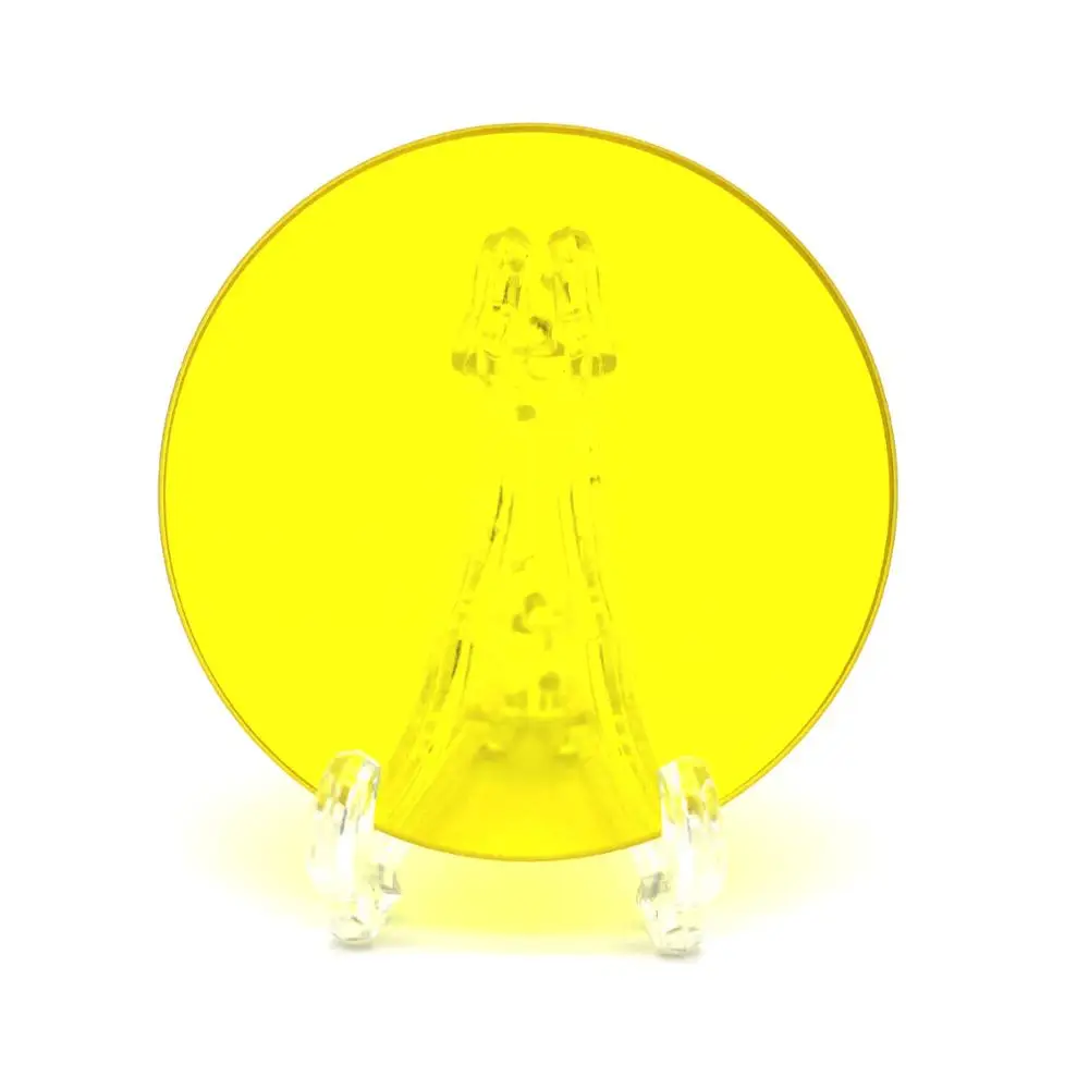 Size 100mm Diameter Round And 2mm Thickness 470nm Long Pass Yellow Filter Glass JB470