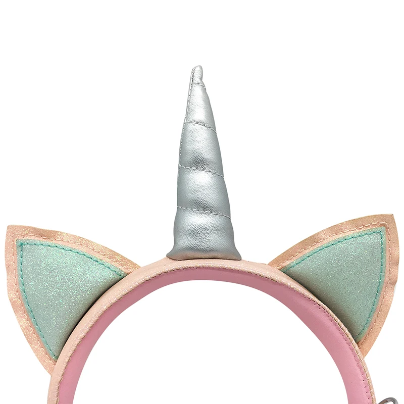 Cute Kids Headphones With Microphone Unicorn Wired Cascos Mobile Phone Gamer Headset Girl Music Helmet with Bracelet Gifts