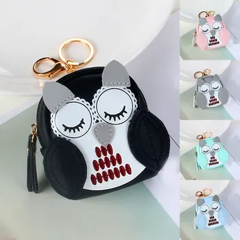 

cartoon leather coin purse cute owl girls mini bags purse women fashion design Purses high quality Keychain Keychain pendant
