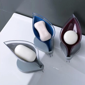 

ABS material Leaf Shape Hollow Soap Holder Drainage Storage Holder Container Decor For Bathroom And Kitchen FP8