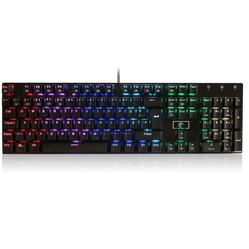 Z-88 RGB LED Backlit Mechanical Gaming Keyboard Metal Plate Outemu Brown Switches, 104 Keys Anti-ghosting QWERTY US Layout