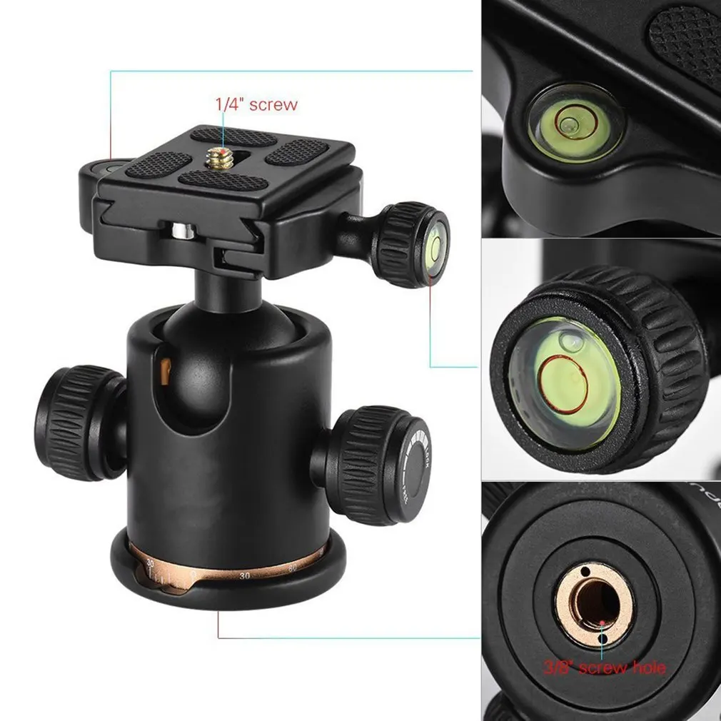 VD-02 Tripod Ball Head 360 Degree Rotating Panoramic Ballhead for Monopod Tripod DSLR Camera Aluminum Alloy VD-02 Tripod Ball Head 360 Degree Rotating Panoramic Ballhead for Monopod Tripod DSLR Camera Aluminum Alloy