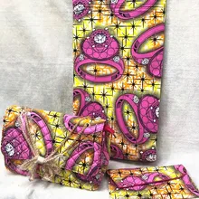 Африканская вощеная ткань принтом африканская ткань с 2 шт Женская сумочка горячая Распродажа Анкара Ткань 6 ярдов Хлопок Ткань для платья TN-A53