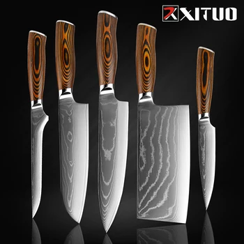 

XITUO Kitchen Chef Knife Set High Quality 67 Layers Japanese Damascus Steel Meat Cleaver Peeling Boning Knife Cooking Tools New