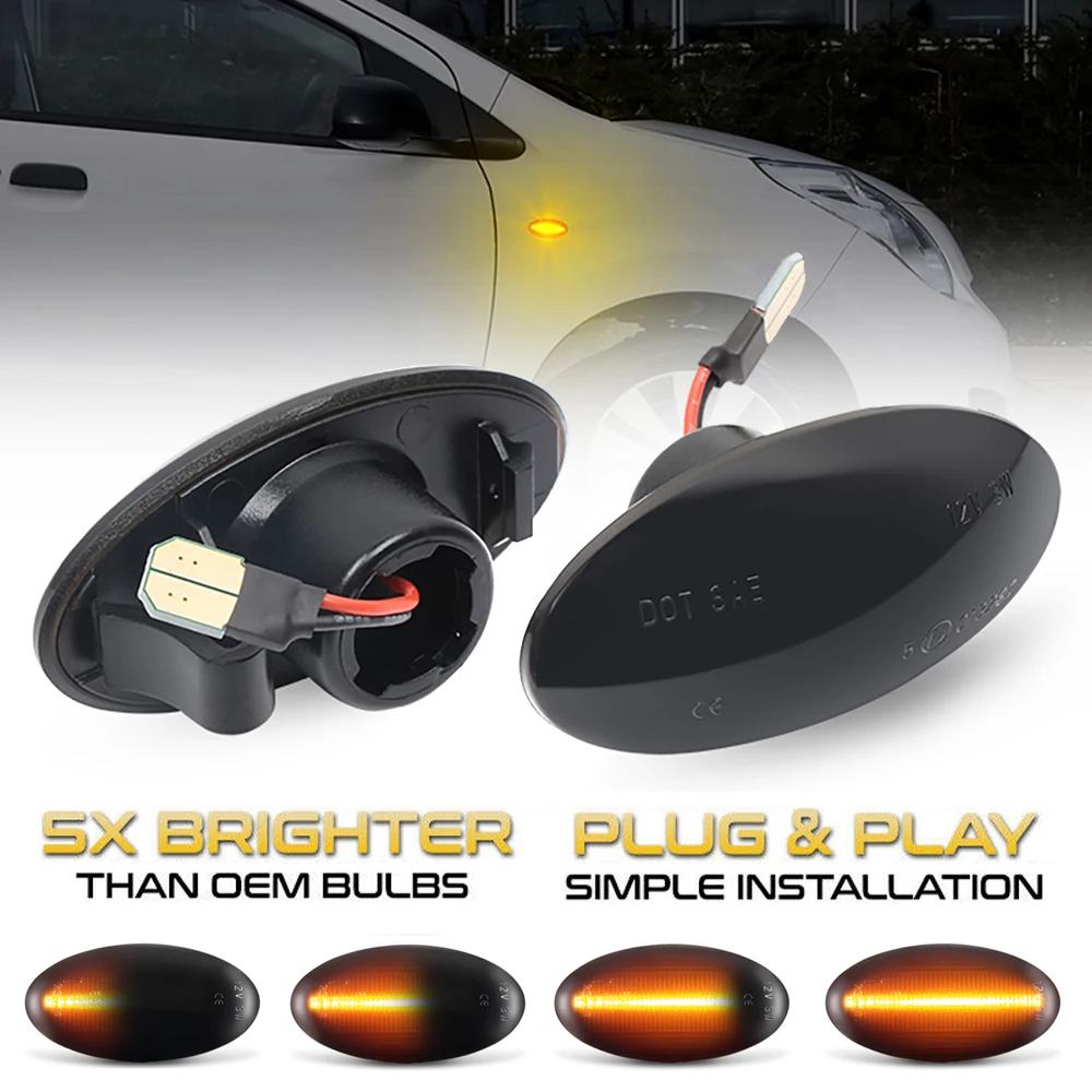Indicador Lateral Dinámico Para Opel Vectra C Y Signum - LED 4014 SMD ámbar, 2 Piezas, Plug & Play