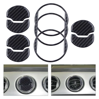 

Carbon Fiber Car Interior Console Air Condition Vent Outlet Cover Trim Sticker fit For Ford Mustang 2014 2015 2016 2017 2018