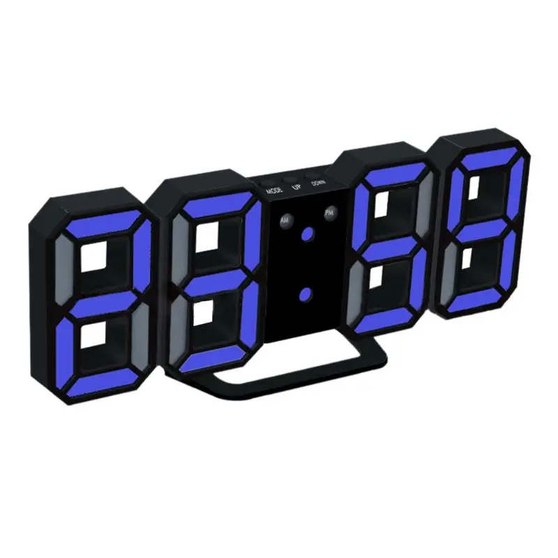 

3D Morden LED Digital Wall Clock Table Desk Alarm Watch Durable Night Light Lamp