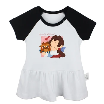 

Cute Cartoon Interesting Princess Belle Fitness Design Newborn Baby Girls Dresses Toddler Infant Cotton Clothes