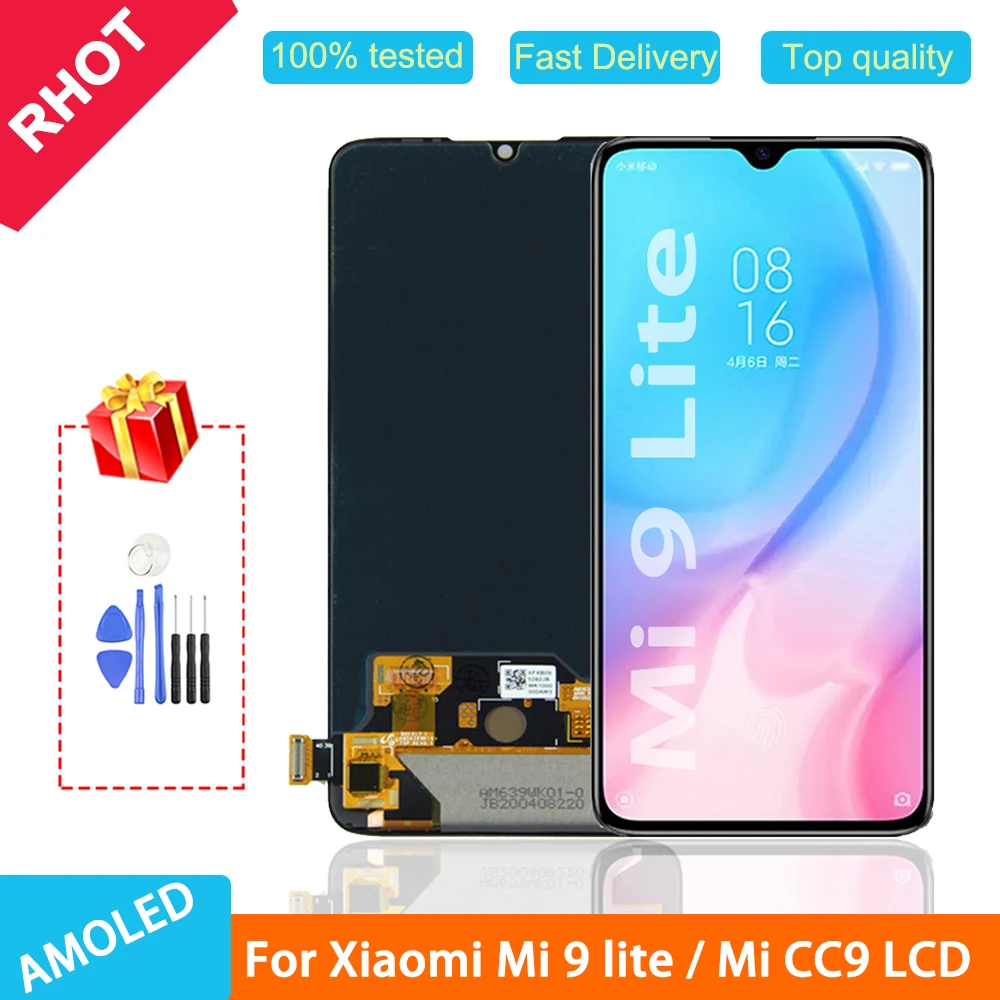 100% протестированный ЖК дисплей Super AMOLED 6 39 ''для Xiaomi Mi 9 lite CC9 с сенсорным экраном