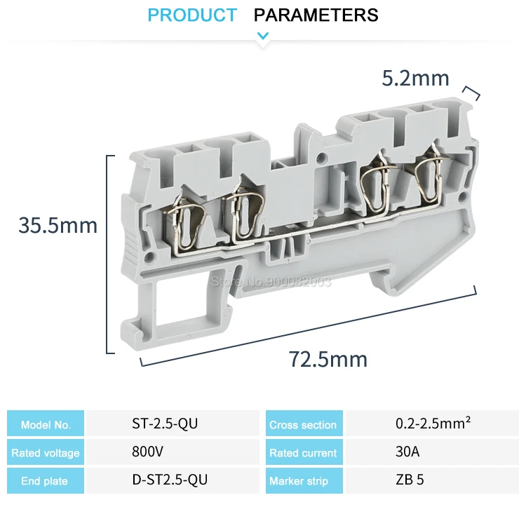10Pcs ST-2.5-QUATTRO Anstelle von PHOENIX Anschlüsse Rückkehr Pull Typ 4 Leiter Frühling Verdrahtung Terminal Blöcke – Detail 6