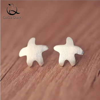 

New Hot Popular Lovely Temperament 925 Sterling Silver Fashion Jewelry Small Simple Stars Starfish Female Stud Earrings E190