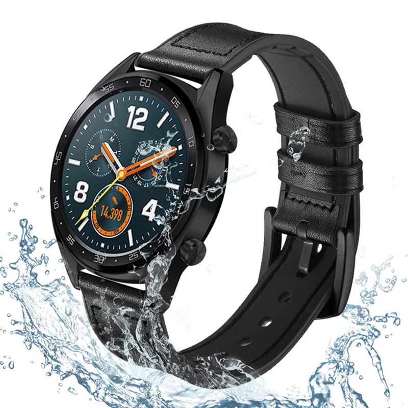 22 мм ремешок для часов samsung galaxy watch 46 Gear S3 Frontier/Classic Huawei GT 2/2E часы 3 45 кожаный