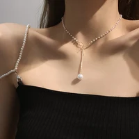 New Korean Pearl Necklaces for Women Gold Color Link Chain Choker Fashion Neck Accessories Elegant Collar bijoux femme - Image 5
