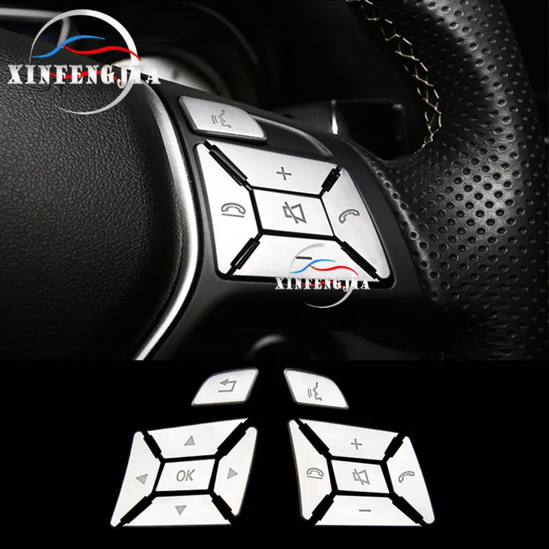 

For Mercedes-Benz A B C E CLA GLA ML GL CLS GLK SL Class Steering Wheel Button Cover Trim