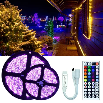 

20M LED Light Strips Infrared Remote Control No waterproof Decoration Lighting Ribbon Lamp For Festival Party Bedroom RGB 2835
