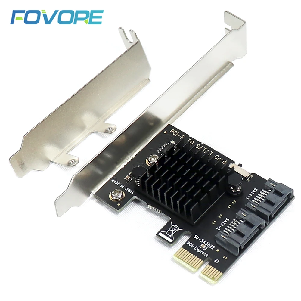 PCIe к SATA 3 III 0 2-портовый адаптер SATA3 6 Гбит/с SSD PCI-e PCI Express x1 конвертер контроллер