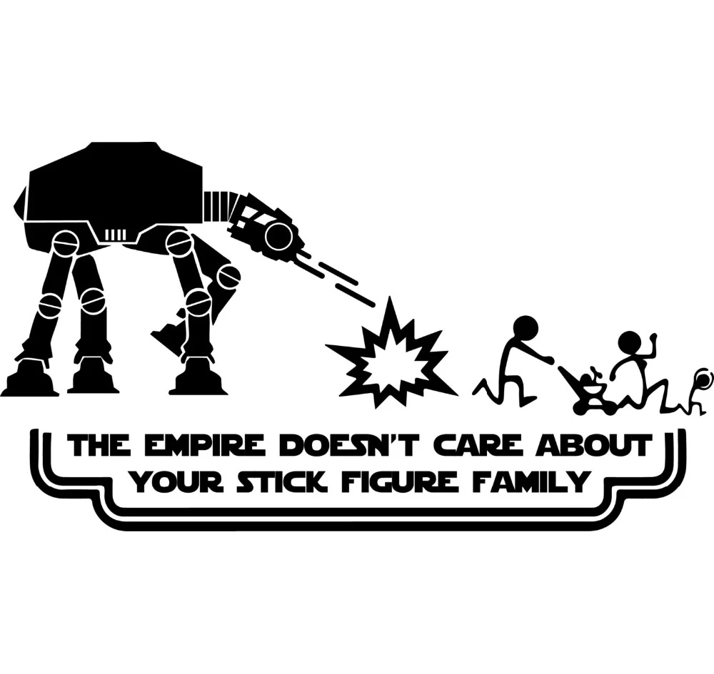 

Funny Star Wars Family The Empire Doesn't Care about Your Family Text Car Sticker Auto Exterior Accessories Vinyl Decal 15cm*8cm